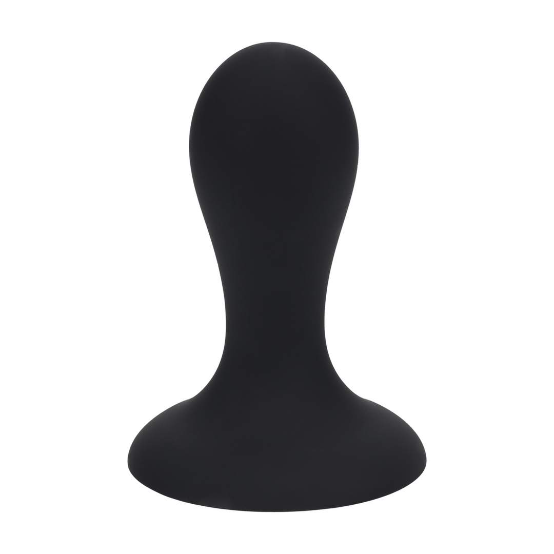 Single Rattle Liquid Silicone Anal Plug - S - Black