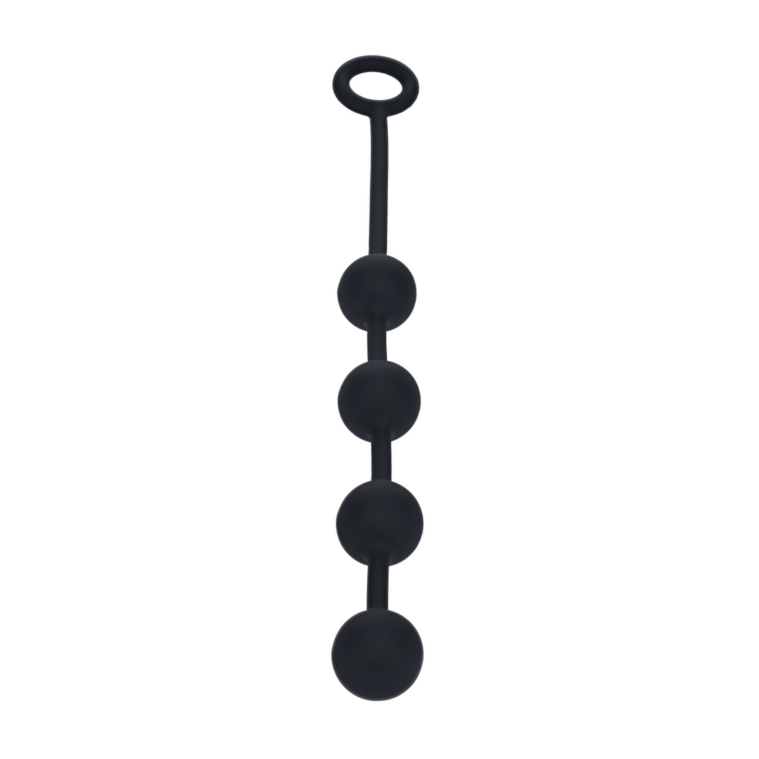 Round Silicone Anal Balls - M - 30mm - Black