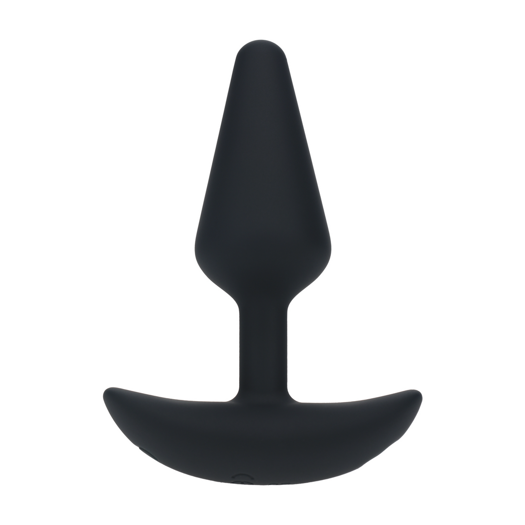 Classic Vibrating Silicone Anal Plug - S - Black