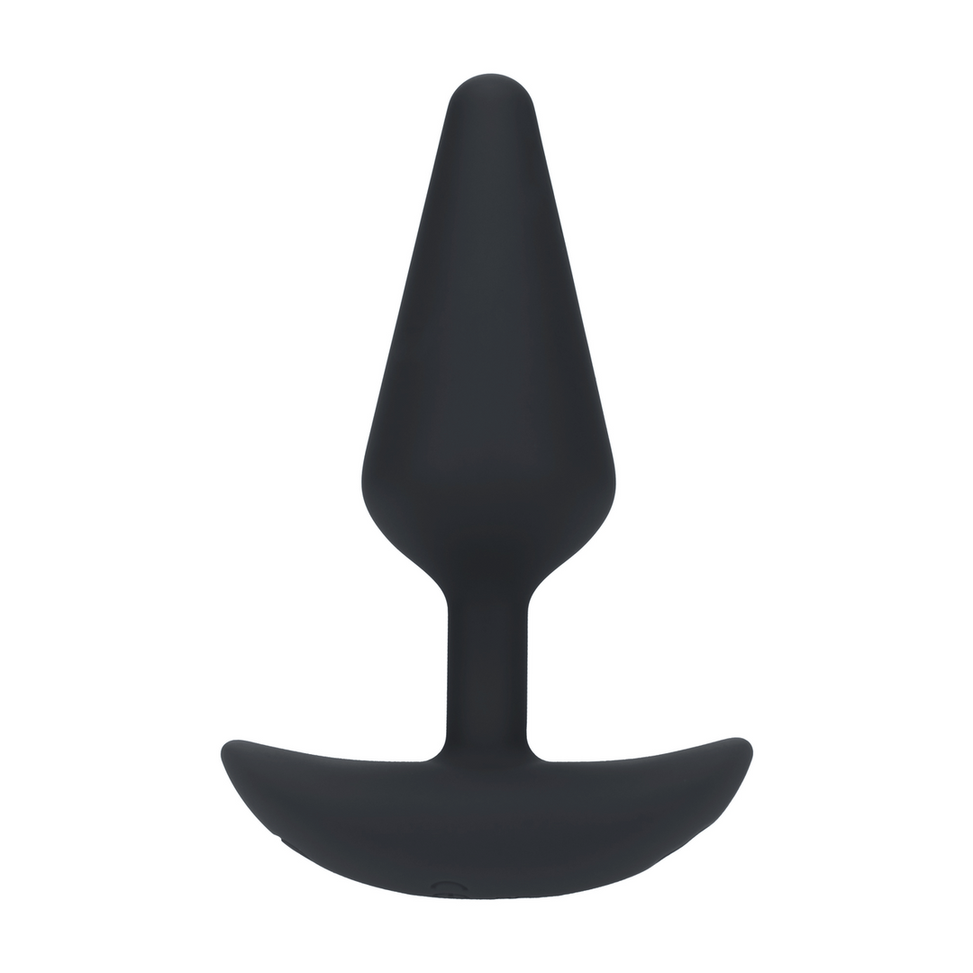 Classic Vibrating Silicone Anal Plug - M - Black