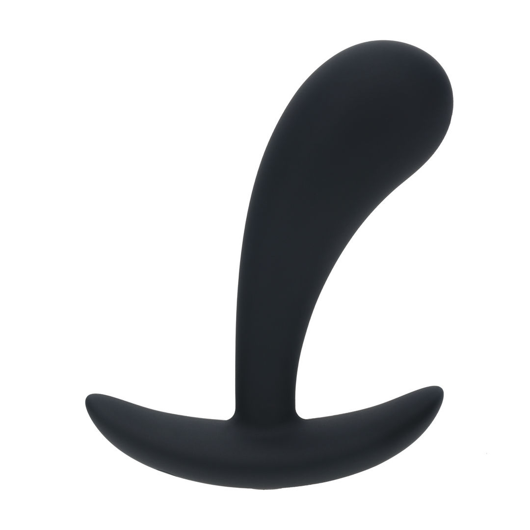 Vibrating Silicone Prostate Stimulator Anal Plug - S - Black