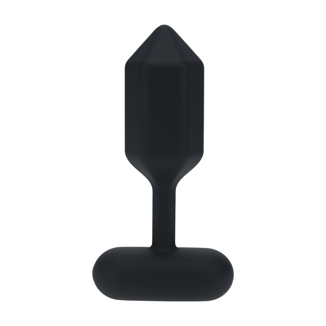 Hexagonal Vibrating Silicone Anal Plug - S - Black