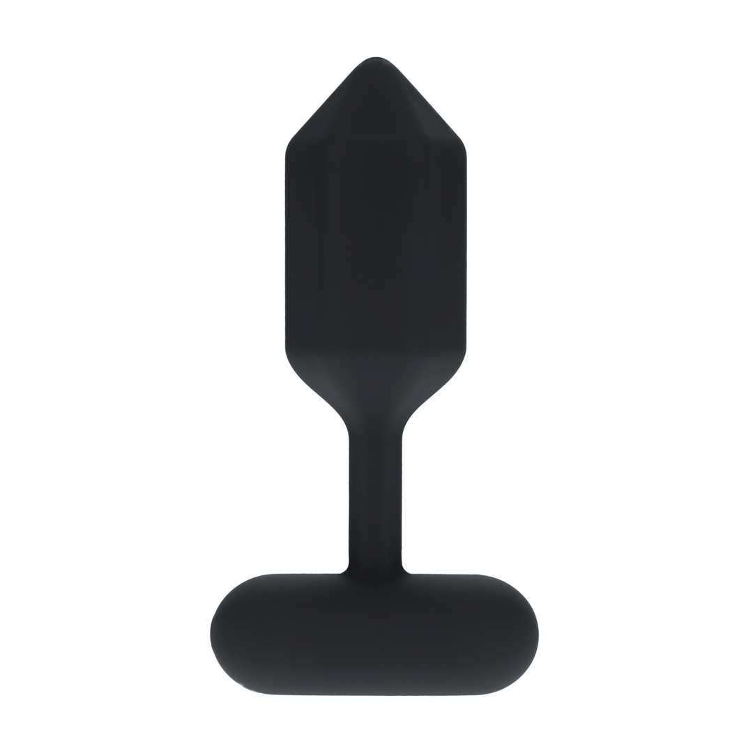 Hexagonal Vibrating Silicone Anal Plug - M - Black