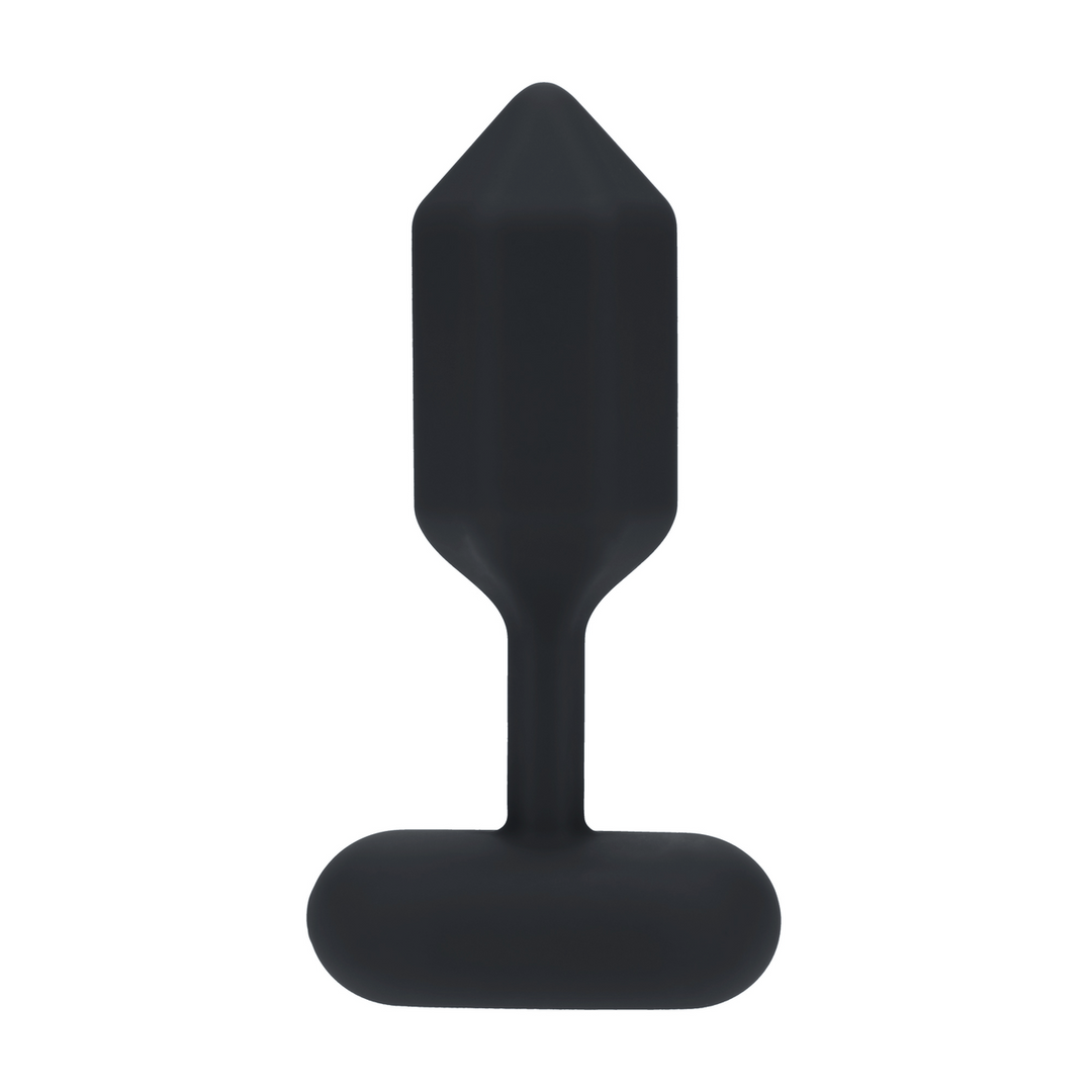 Hexagonal Vibrating Silicone Anal Plug - L - Black