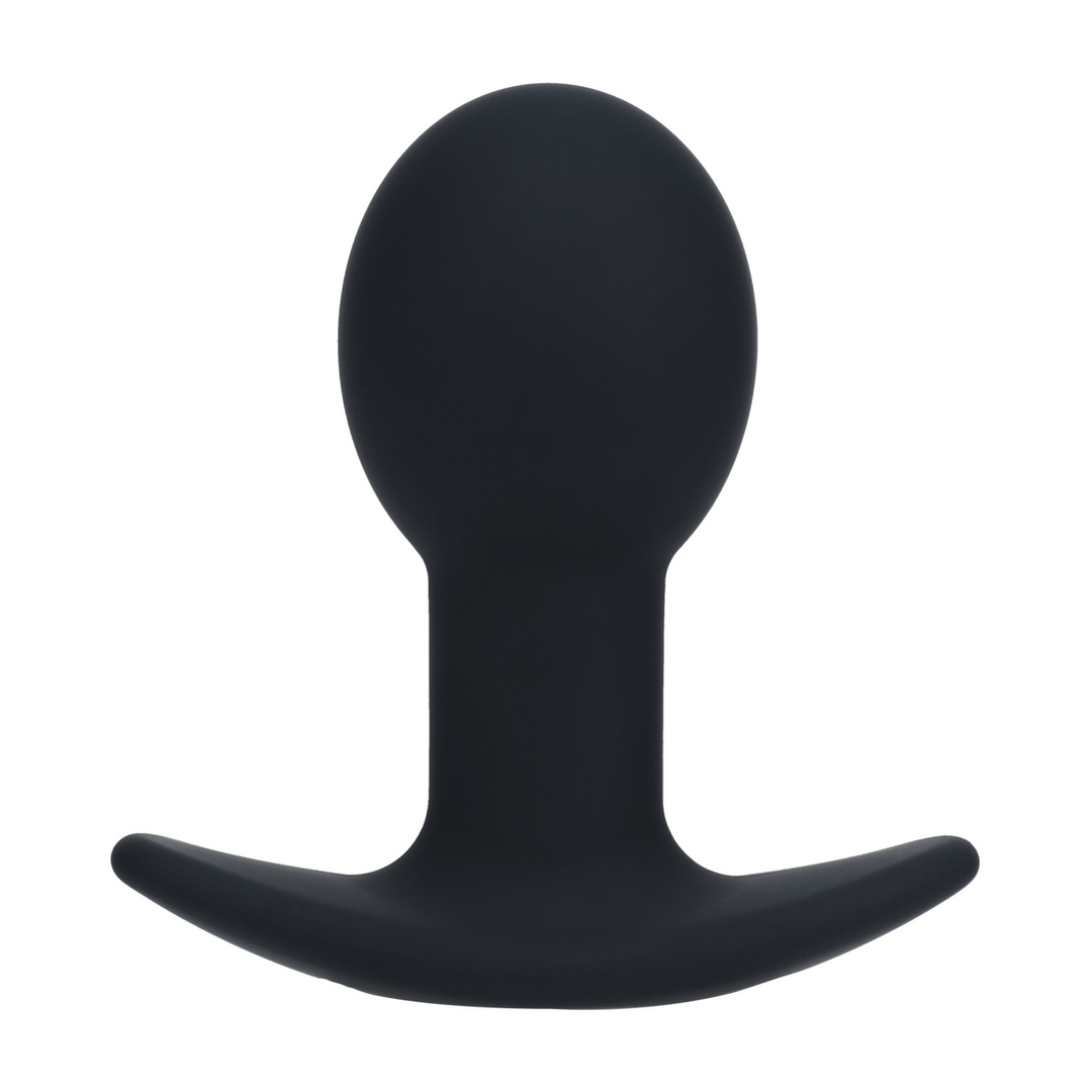 Single Bulb Vibrating Silicone Anal Plug - Black