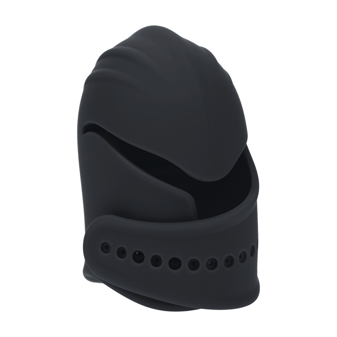 Adjustable Vibrating Silicone Penis Head Stimulator - Black