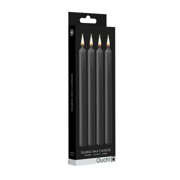 Teasing Wax Candles - 4 Pieces - L - Black - Image 2