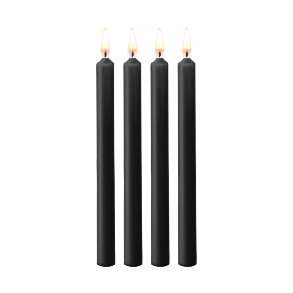 Teasing Wax Candles - 4 Pieces - L - Black