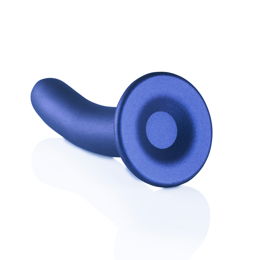 Smooth Silicone G-Spot Dildo - 14,5 cm - Metallic Blue - Image 4