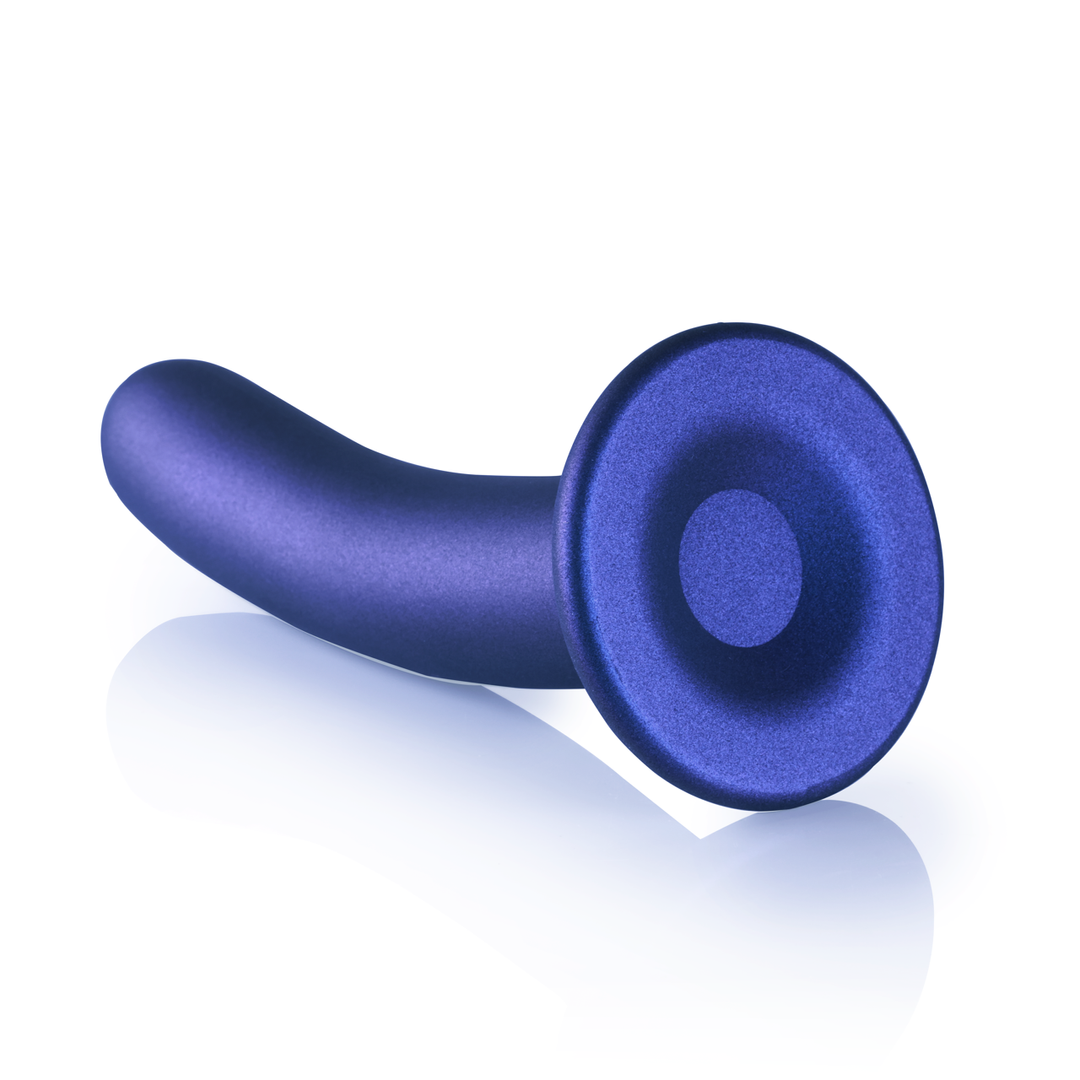 Smooth Silicone G-Spot Dildo -17 cm - Metallic Blue - Image 4