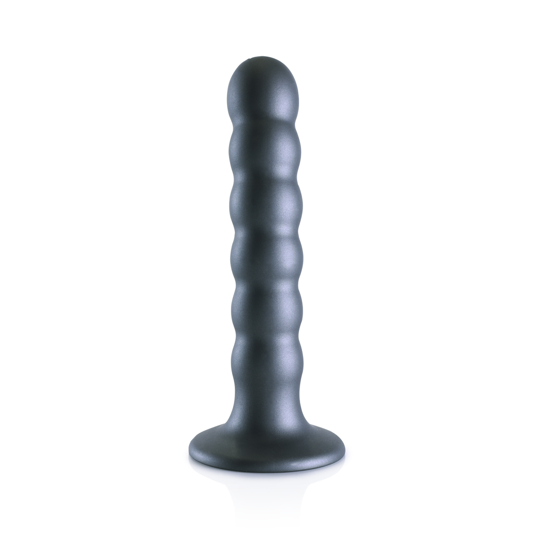 Beaded Silicone G-Spot Dildo - 13 cm - Gunmetal - Image 3