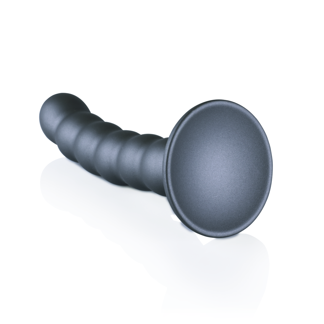 Beaded Silicone G-Spot Dildo - 13 cm - Gunmetal - Image 4
