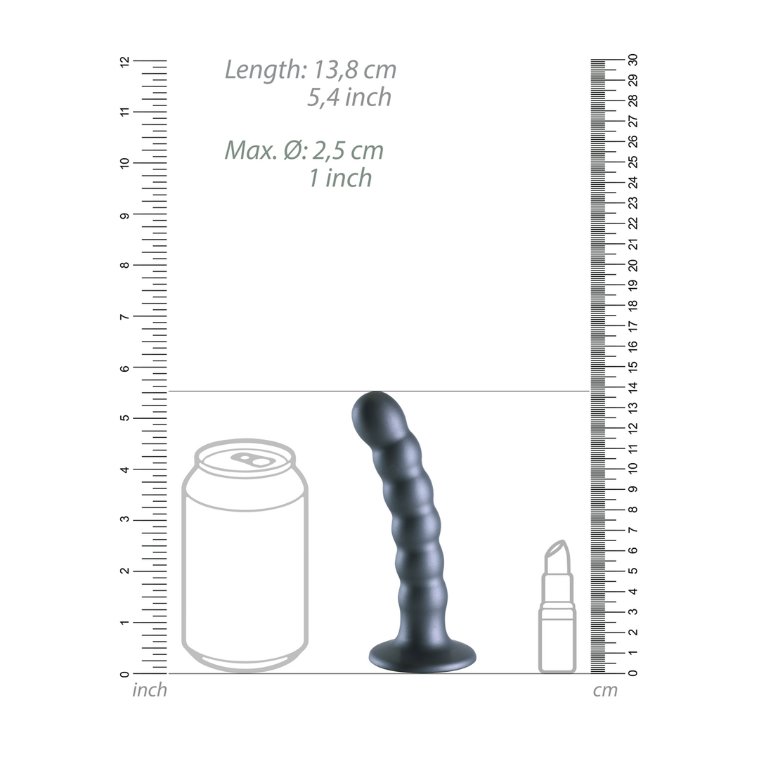 Beaded Silicone G-Spot Dildo - 13 cm - Gunmetal - Image 5