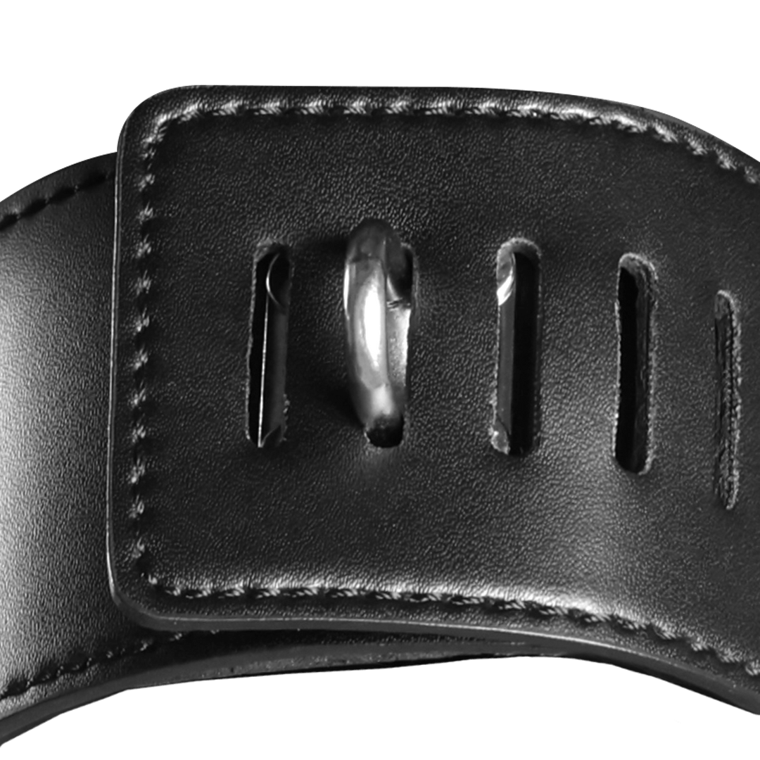 Head Harness with Zip-up Mouth and Lock - Black - Image 6