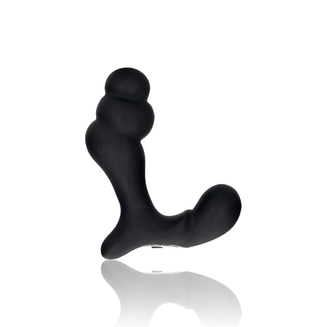 Stacked Vibrating Prostate Massager with Remote - Black - Image 4