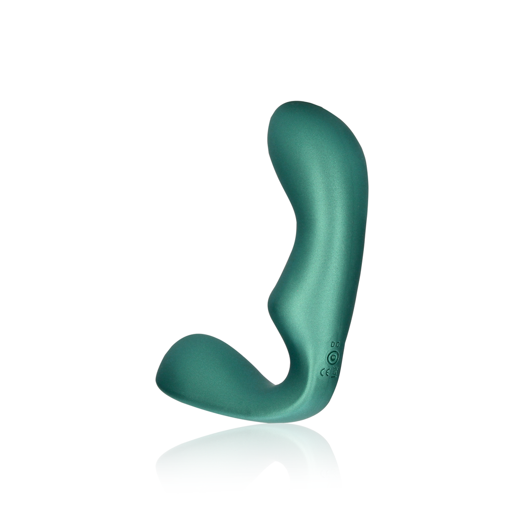 Pointed Vibrating Prostate Massager with Remote - Metallic Green - Image 5