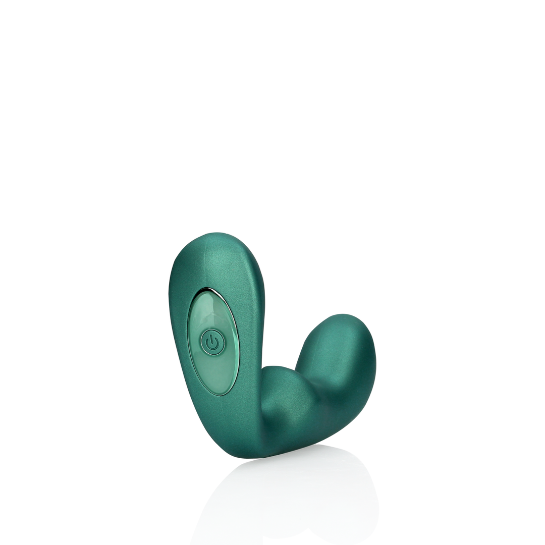 Pointed Vibrating Prostate Massager with Remote - Metallic Green - Image 6