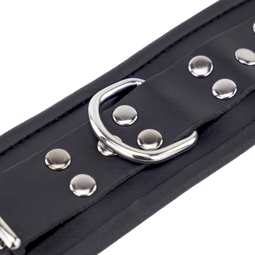 Leather Handcuffs - Black - Image 3