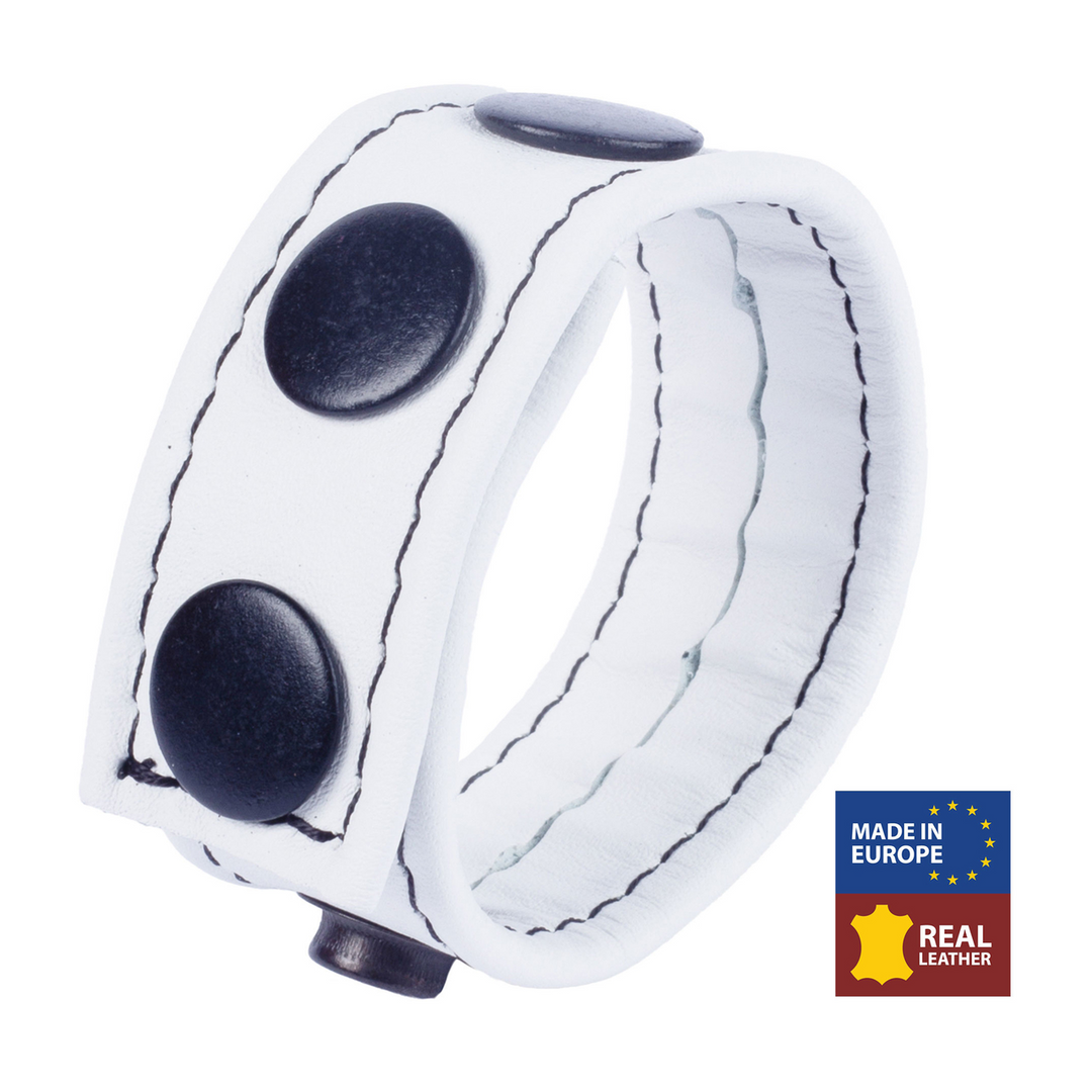 Adjustable Leather Cockring - White