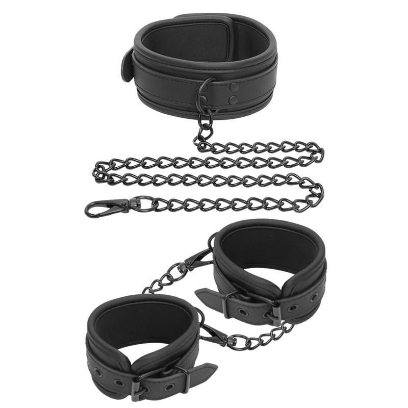 Collar & Handcuffs Set Vegan Leather