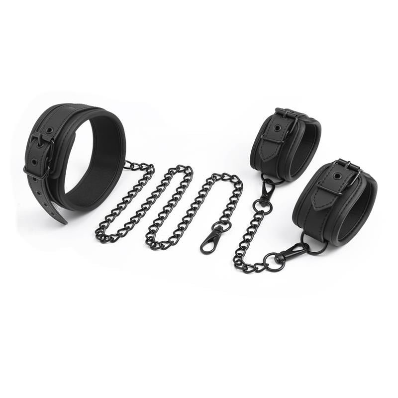 Collar & Handcuffs Set Vegan Leather