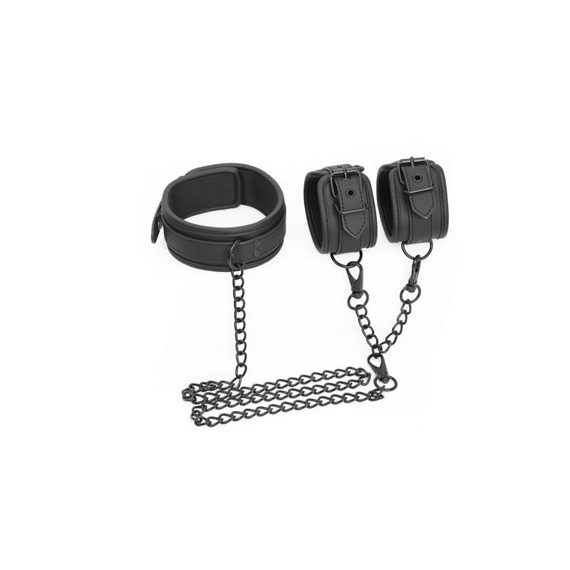 Collar & Handcuffs Set Vegan Leather