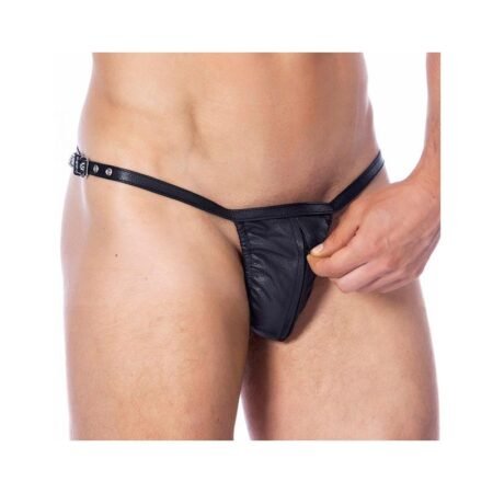 Leather Adjustable G-string & Zipper One Size