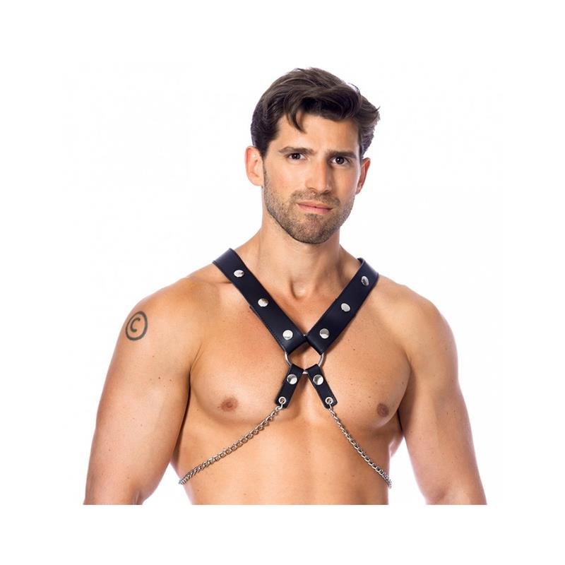 Leather Harness with Chains