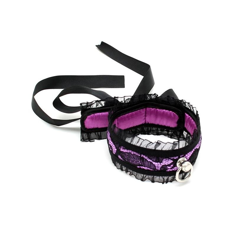 Collar Purple Satin Look